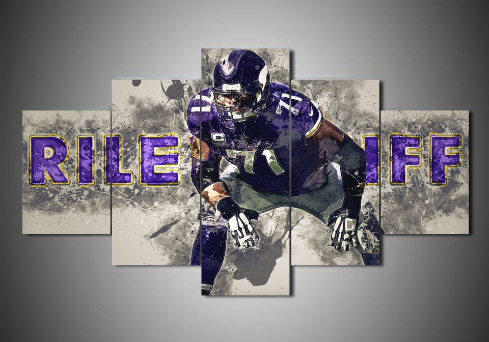 Minnesota Vikings - Riley Reiff - 5-Piece Canvas Wall Art